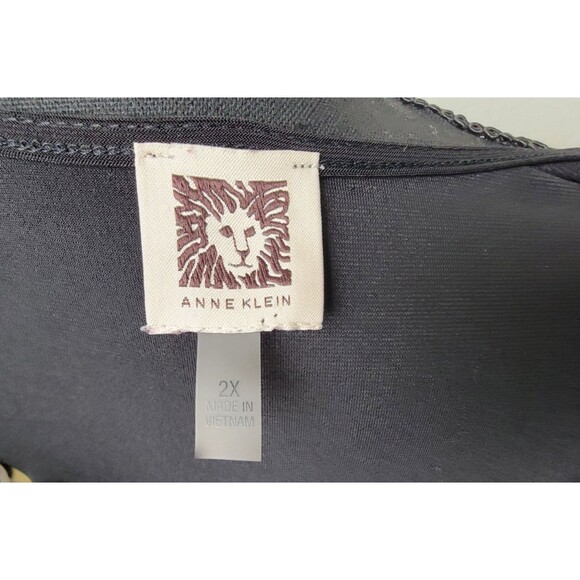 Anne Klein Women's Top 2X Black Wrap Whimsigoth Boho Chic Holiday Party Classic - Picture 3 of 4